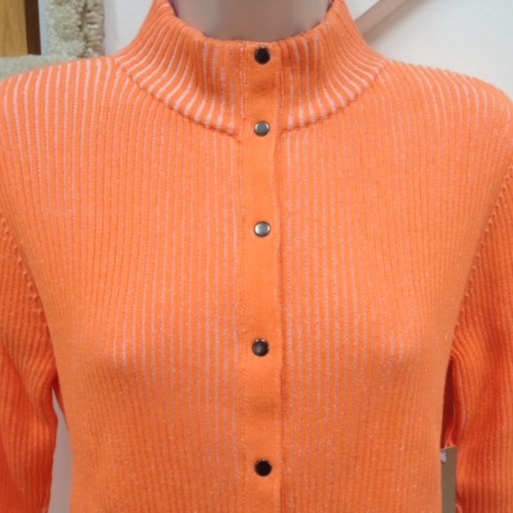 i.e. Relaxed Cardigan, Size PXL, Color: Orange, 100% COTTON - Picture 4 of 7